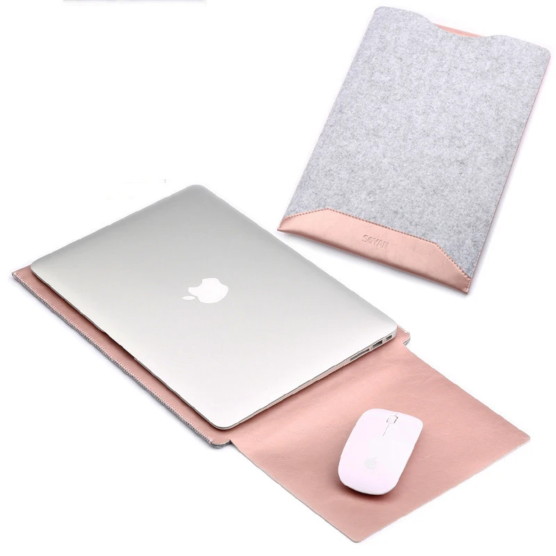 Шерсть Войлок рукав для Macbook Pro 13 Pro 15 Laptop Sleeve шерстяного фетра A1990 A1707 A1989 для Macbook Pro 13 15 чехол - Цвет: Rose Golden