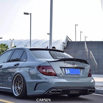 Mercedes W204 Renntech Style Spoiler Carbon Fiber R Style Spoiler For Benz W204 C300 C180 C220 2007 - 2013 4 Doors Sedan C Class carbon fiber rear roof spoiler lip for mercedes benz s class w221 s63 amg sedan 4 door 2007 2012 car styling
