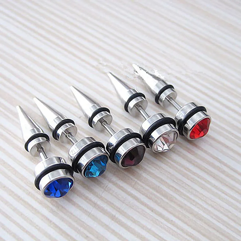 

ES041 Crystal Zircon Ear Piercing Jewelry Small Stud Earrings For Men Women Accessories Wedding HOT Selling