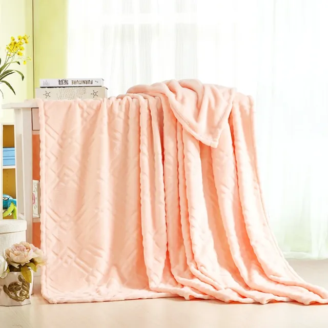 Super Soft Warm Weighted Velvet Fall Blanket Peach Throw Blanket for