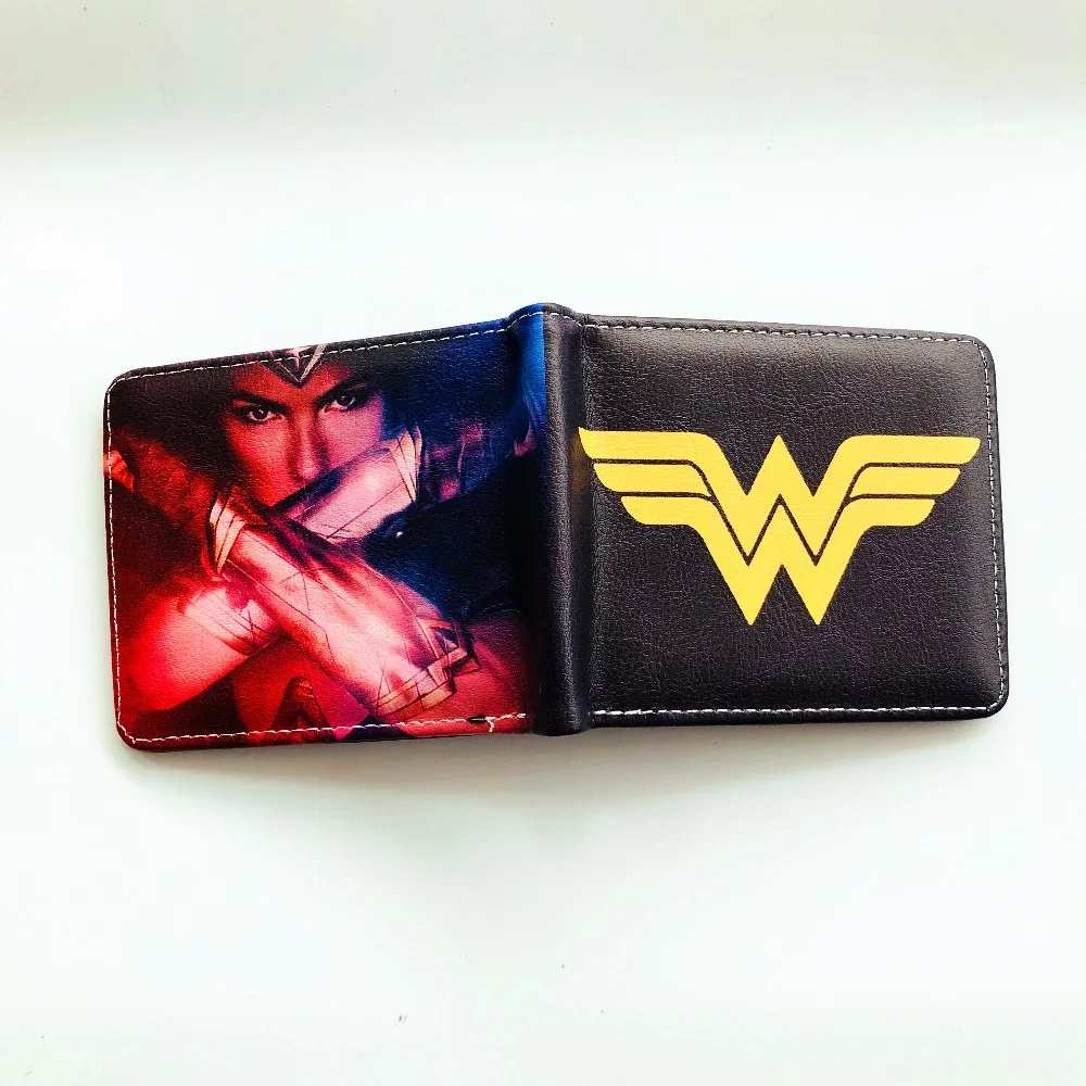 DC Comics Чудо Женщина Кошелек Женщины Мужчины двойного сложения ID кредитных
