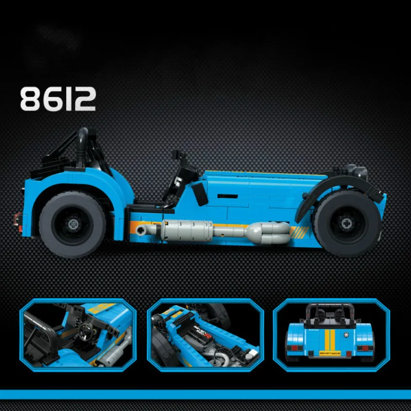 

8612 771pcs racers Caterham Seven 620R Sports Car And F430 Sports Model Building Blocks Compatible with 21008 21307 Toys lepin