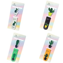 2 шт./компл. милые кактус магнитные закладки бумажный зажим наклейки на холодильник школьные офисные поставки Escolar Papelaria канцелярские подарки