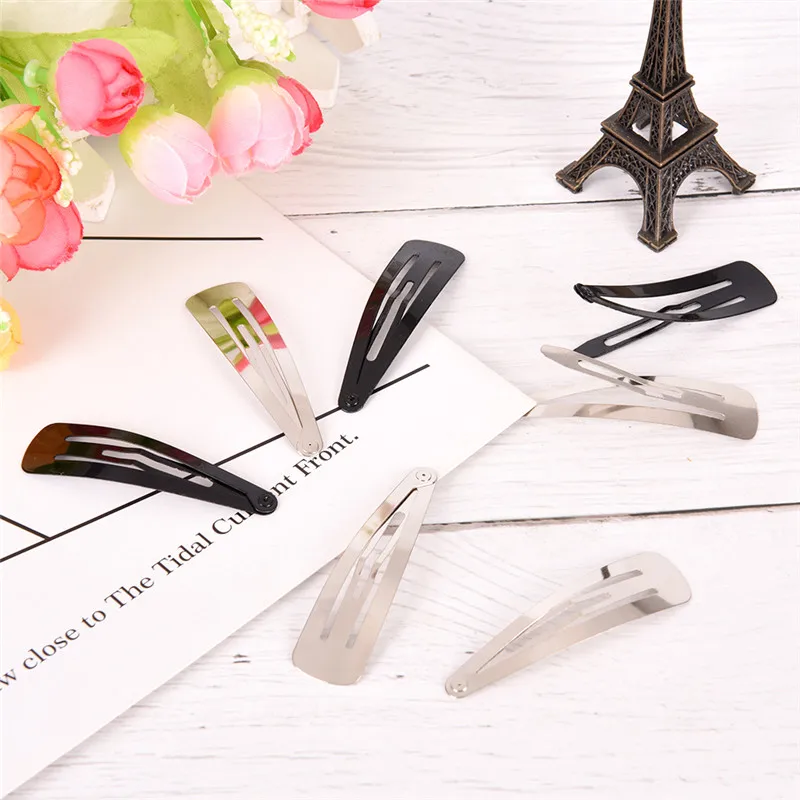 10Pcs/pack Wholesale Hair Snap Clips For Women Black Water Drop Hairgrips Barrettes Head Hairpins Jewelry