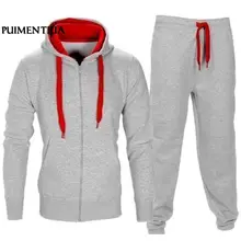 Модные Лоскутные мужские костюмы на осень и зиму, мужская спортивная одежда, спортивный костюм с капюшоном на молнии, комплект из двух предметов, chandal hombre
