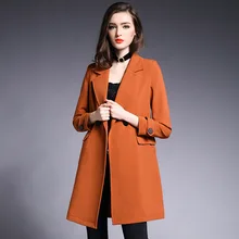 Kakagogo 2017 Autumn British Style Caramel Colour Long Slim Trench font b Coat b font Outwear