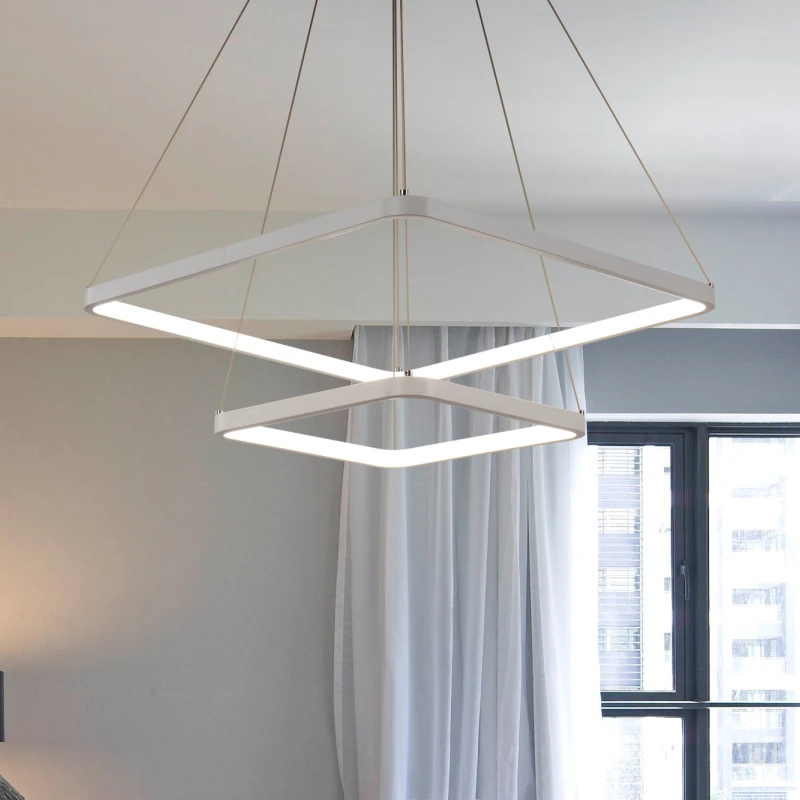 modern led square pendant light for living room dining room bedroom
