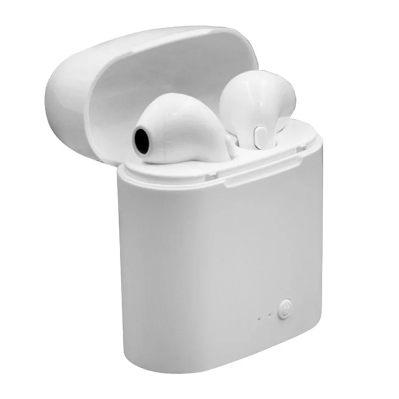 Белый 5,0 Bluetooth i7s TWS Беспроводные наушники с наушниками для Iphone samsung s9 huawei p30 всех смартфонов pk i10 i12 - Цвет: Белый