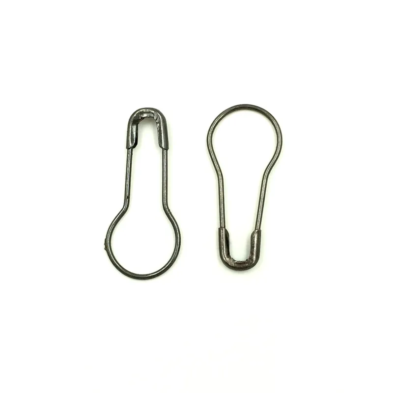 

500Pcs Gunmetal Alloy Coilless Pear Bulb Gourd Calabash Shape Knitting Stitch Marker Hangtag Safety Pins 21x9.5mm