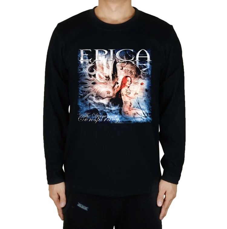 24 дизайна винтажный Готический стиль Epica рок брендовая рубашка 3D иллюстрация фитнес тяжелый металл Хлопок Уличная одежда для катания на скейтборде рокер