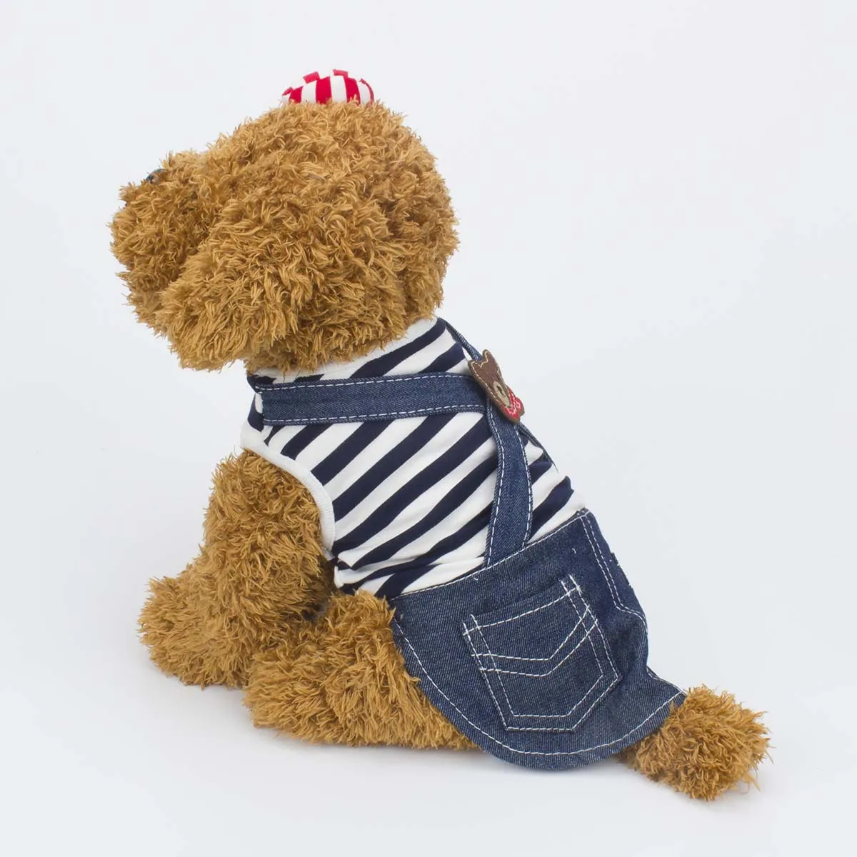 

Pet Dress Striped Jean Denim Skirt Dog Clothes Dog Dress for Small Dog Puppy Apparel M233
