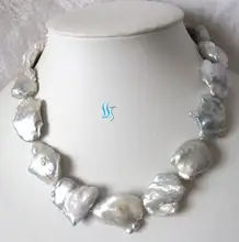 Luck Jewelry Huge 18 Inches 22-32mm White Souffle Freshwater Pearl Necklace