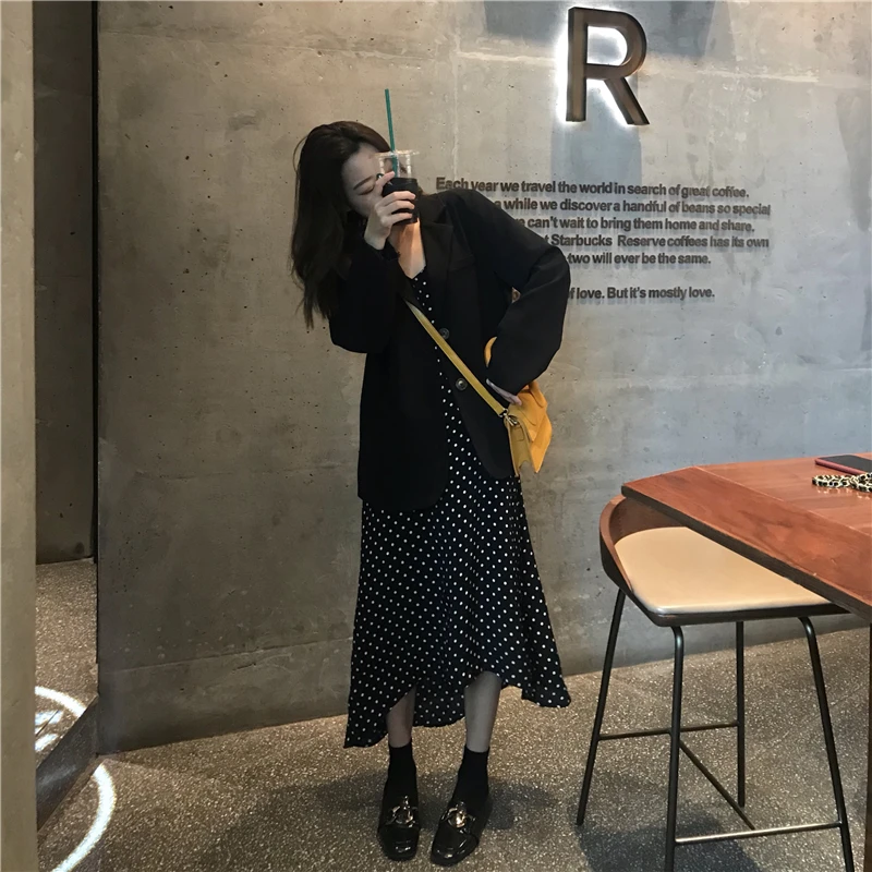 2 цвета Mihoshop Ulzzang Корейская женская модная одежда в горошек винтажное зеленое