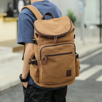 

Men's Canvas Travel Bag Folding Backpack 2019 New Student's Bag Leisure Large Size High Quality Luggage Hot Sale