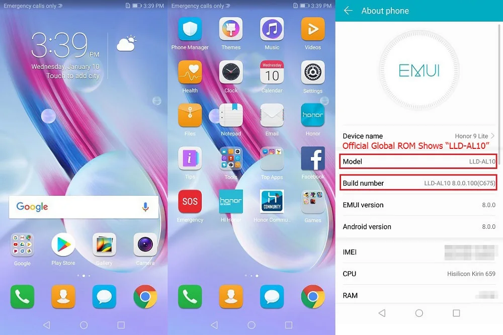 Huawei Honor 9 Lite 5 65 &quotполный экран Octa Core мобильный телефон Dual SIM карты 3 ГБ оперативная