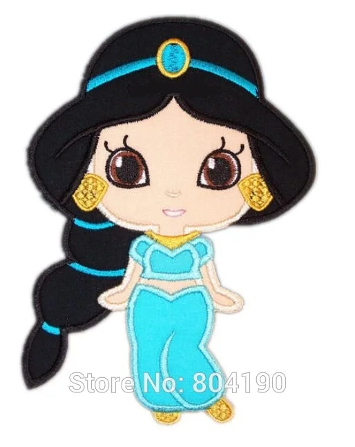 

6.9" Jasmine Cutie Glamour Shot Princess Girls LARGE Film TV MOVIE Classic Lovely Cartoon Embroideried Felt Iron On Patch Badge