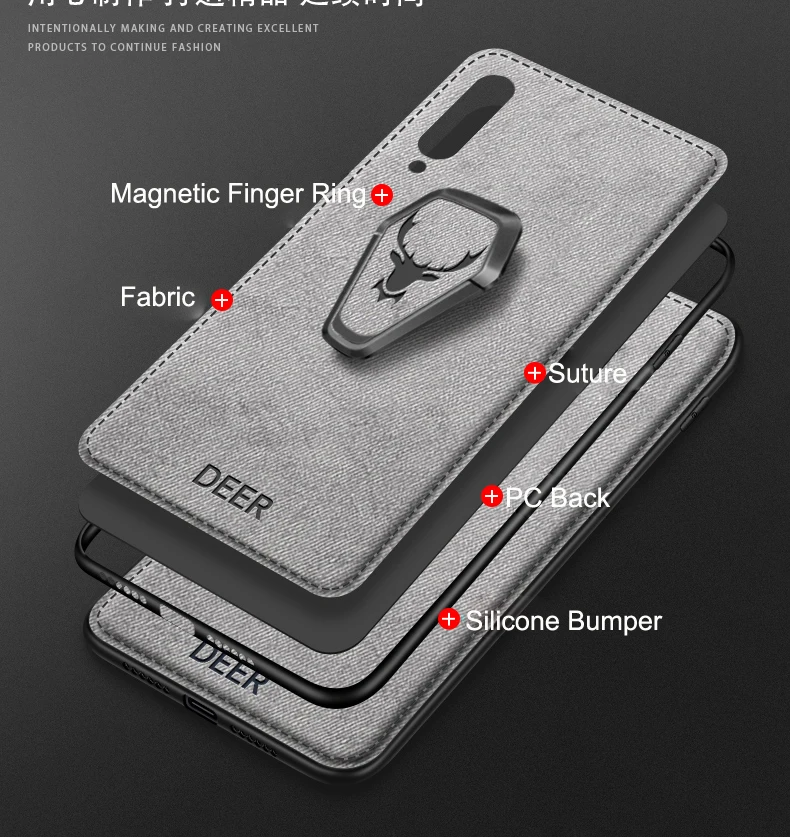 Mi9 Magnetic Car Holder Case for Xiaomi Mi 9 SE 8 Lite Case Fabric Leather Bracket Matte Cover for Xiaomi Mi 9SE 8SE Mi9 Mi8