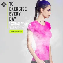 Профессиональный сжатия Для женщин спортивные футболки быстросохнущая Фитнес Йога футболка тренажерный зал работает рубашка Хорошее качество