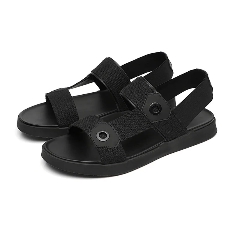 Ins/ г., модные мужские пляжные сандалии мужская летняя обувь для отдыха на плоской нескользящей подошве черная летняя обувь, KA1317