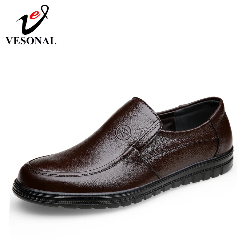 

VESONAL 2019 Summer Genuine leather Loafers For Men Shoes Moccasins comfortable Slip-On office Business Dress formal Male shoes