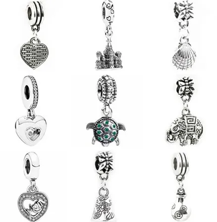 

Luxurious Snowflake Bow Turtle Frog Love Heart Crystal Beads Fit Pandora Charms Bracelets For Women DIY Necklace Holiday Gift