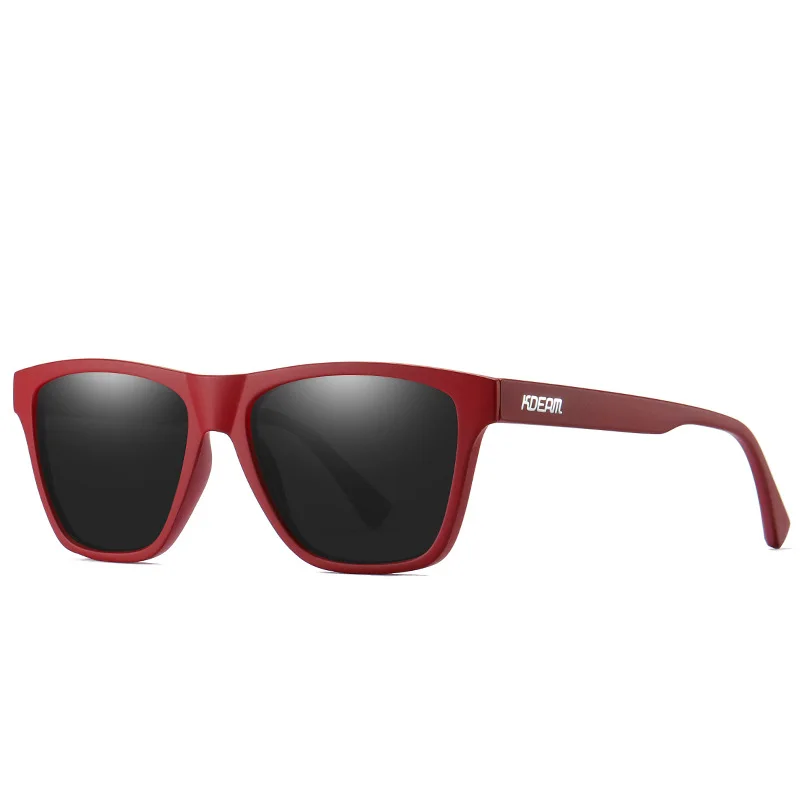 Мужские солнцезащитные очки KDEAM бренд для вождения поляризованные квадратные оправы Солнцезащитные очки мужские очки UV400 Gafas De Sol мужские спортивные солнцезащитные очки - Цвет линз: C2