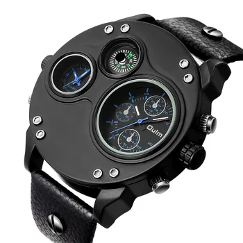 Multiple Time Zone Buckle Claps Men’s Quartz Wristwatch