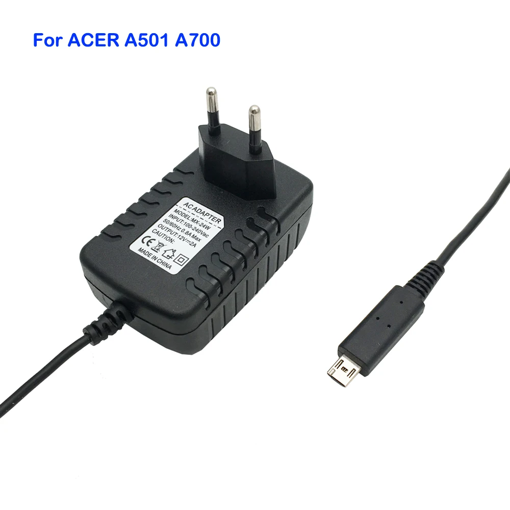 EU Plug DC 12V 2A 1.5A Wall Tablet Charger Power adapter for Acer Iconia A510 A511 A700 A701