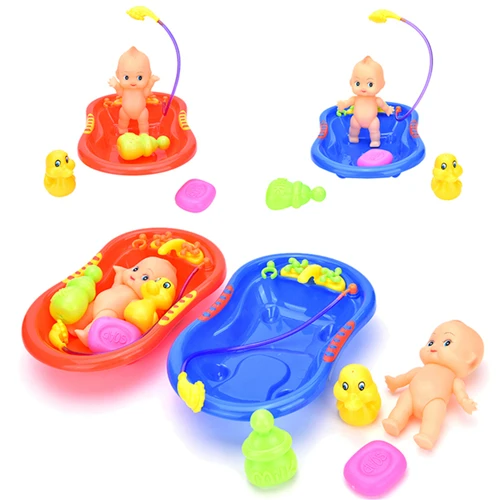 Новые игрушки для ванной, 1 набор, Детская кукла в ванне с уткой+ набор аксессуаров для душа,, разные цвета, детская игрушка для ролевых игр