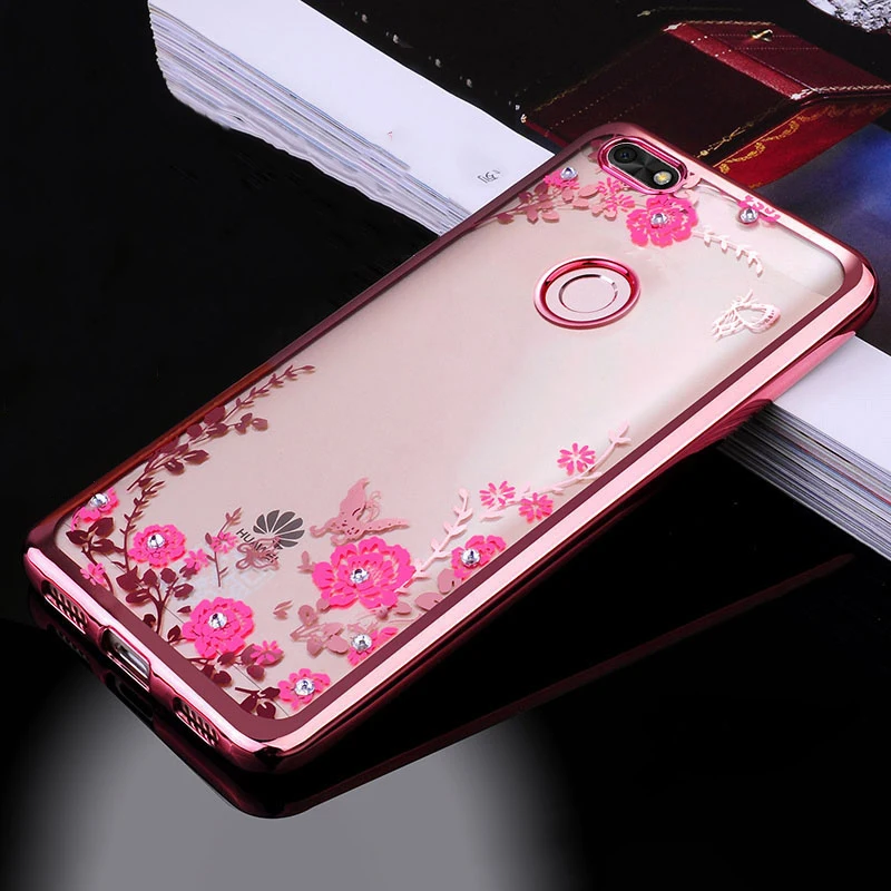 

Rose Golden Flower Silicone Case For Huawei P30 Pro P Smart Plus Y6 Y9 2019 Honor 8A 8C 8X 7A 7C Pro Honor 10i Lite Cover Funda