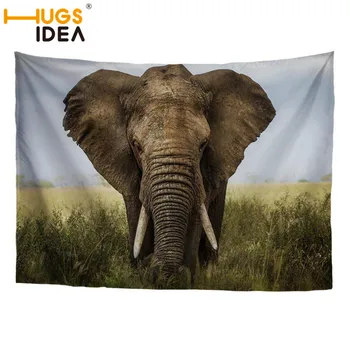 

HUGSIDEA Elephant Tapestry Horse Dog Wolf Decorative Mandala Tapestry Indian 129cmx152cm 230x275cm 4 size Boho Wall Carpet