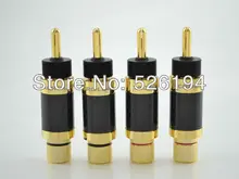 4 pieces ACROLINK CF-202(G) Gold Plated Banana Plug Carbon Fiber Speaker 9mm Cable Connector