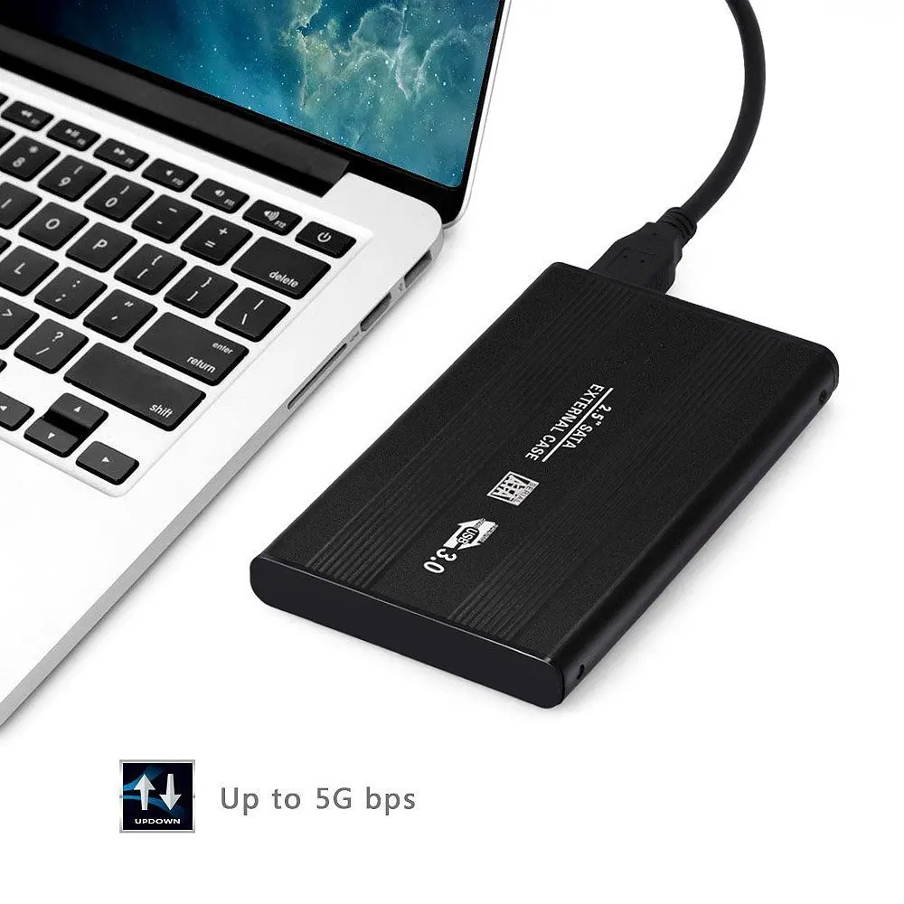 2,5 дюймов Алюминий SATA Caddy чехол к USB 3,0 внешний корпус Супер Скорость HDD SSD Дело Box Поддержка Hot Plug для Windows, Mac