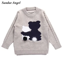 Детский свитер с изображением Ангела из мороженого осенне-зимний милый свитер с длинными рукавами и круглым вырезом с рисунком медведя для детей от 9 месяцев до 3 лет