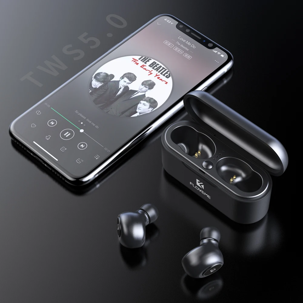 FLOVEME Mini TWS 5 0 Bluetooth наушники 3D стерео беспроводные для iPhone samsung Беспроводные с
