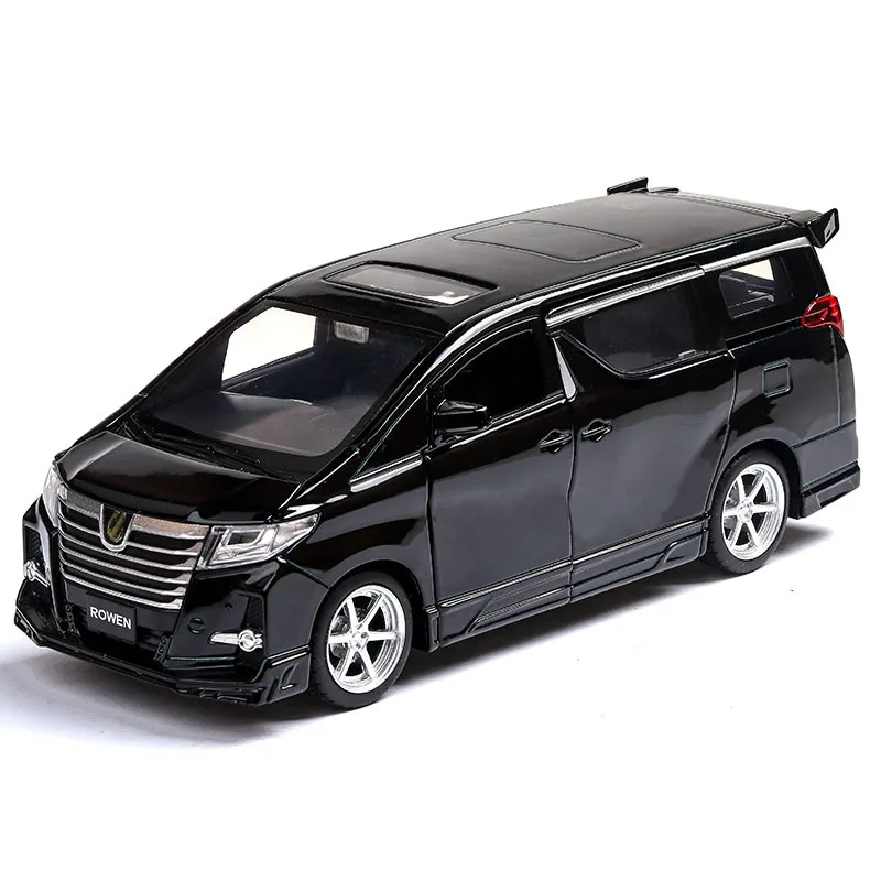 

Big Size Alphard MPV1:32 Alloy Tire Rotary Toy Car Collection Car Model Open Doors Music and Light Pull Back Boy Toy Kid's Gift