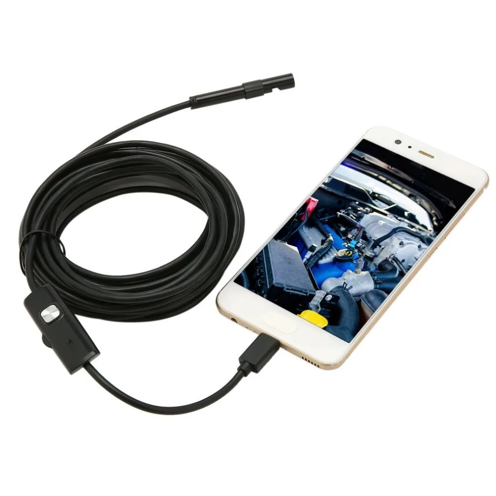 Водонепроницаемый эндоскоп с кабелем для объектива 7 мм 1 м 5 2 3 USB камера бороскопа