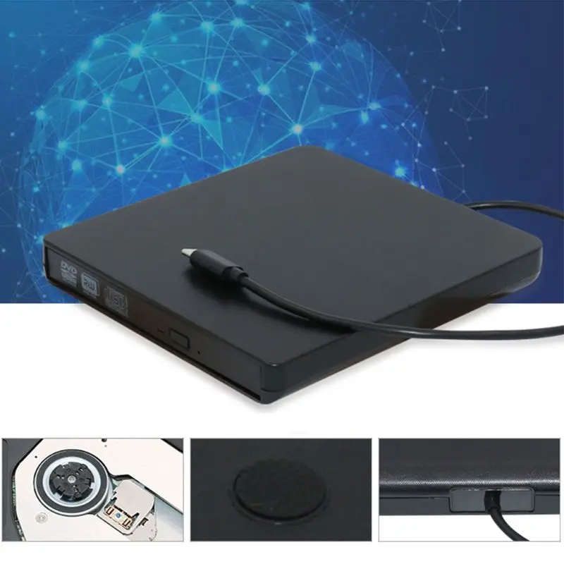 USB C Тип C CD DVD RW регистраторы Внешний оптический привод DVD горелки Встроенная память Rewriter для Macbook тетрадь портативных ПК компьютер