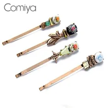 Comiya Pendientes Mujer мода Boho цинковый сплав Смола Камни Для женщин аксессуары для волос Заколки ободки заявление Шпильки