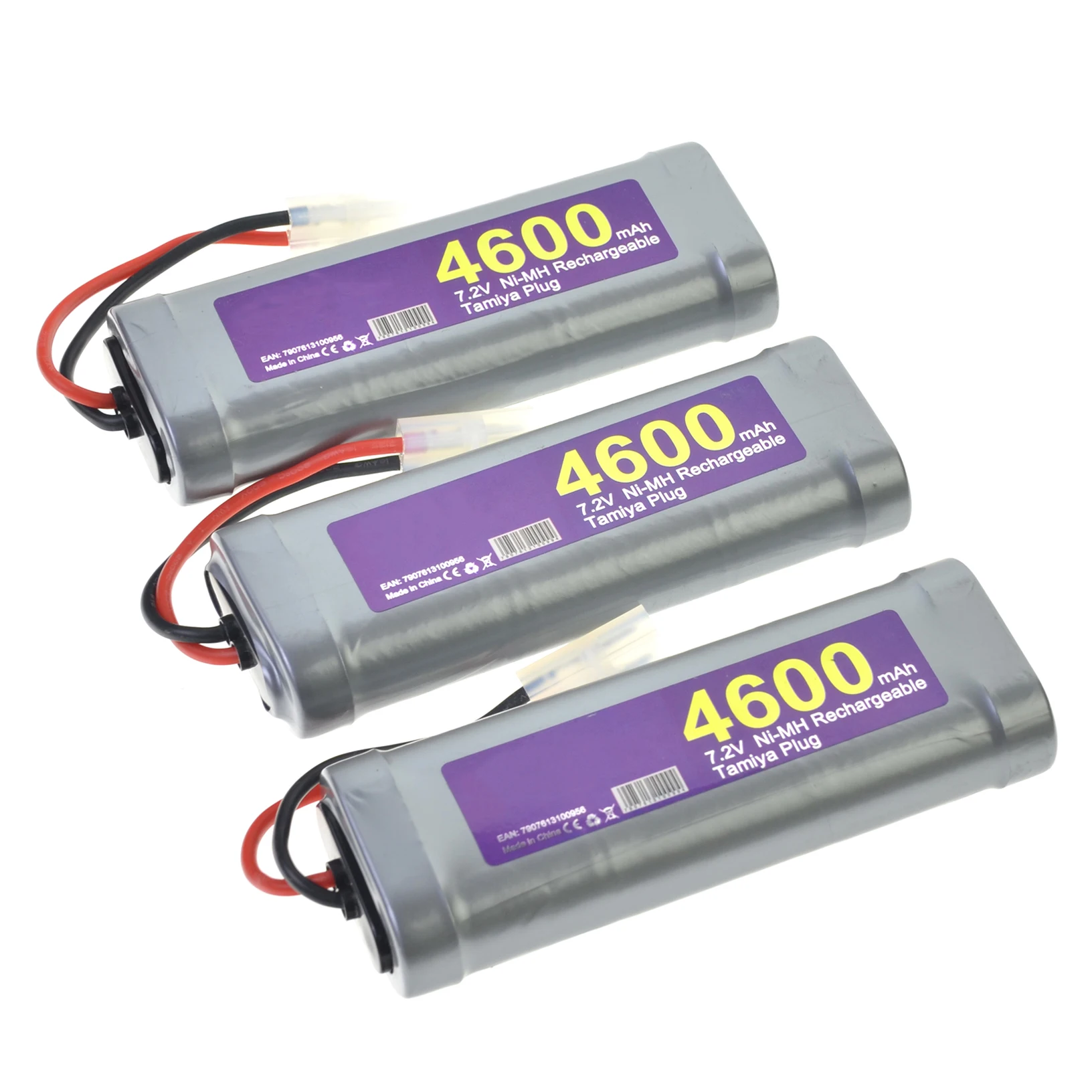 1-5 шт 7,2 V 4600mAh Серый перезаряжаемый аккумулятор NiMH Tamiya 1 x разъем RC - Цвет: 3pcs