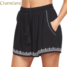 Женские летние повседневные шорты с принтом Шорты с высокой талией черные шорты с кисточками 80712