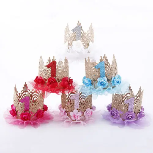 New Children 1St Birthday Party Crown Headwear Flower Hat Baby Hairband Photography Prop Princess Headdress | Мать и ребенок