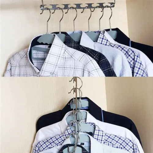 

Clothes Hanger Organizer Closet Wardrobe Rack Space Saver Storage Metal Set of 2