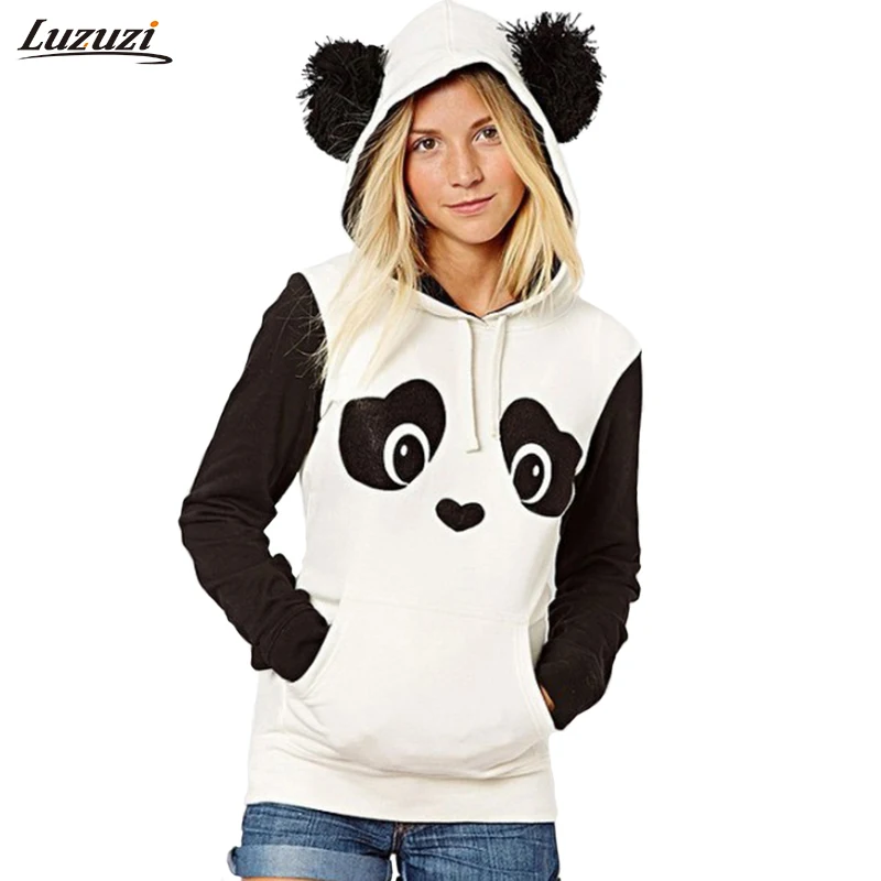 1PC Cartoon Panda Hoodies Sweatshirt Women Hoodie Pullovers Moletom Feminino Spring Autumn Wear 