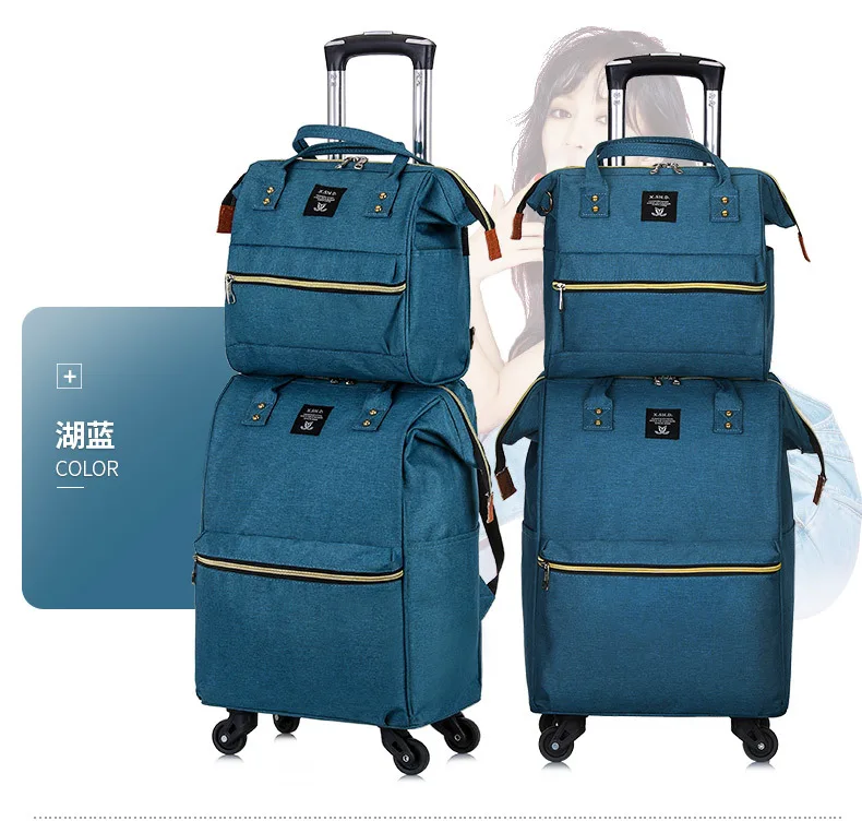 Чемодан, портативный, на колесиках, рюкзак для путешествий, на колесиках, женская сумка, легкая, вместительная, чемодан, сумки для переноски