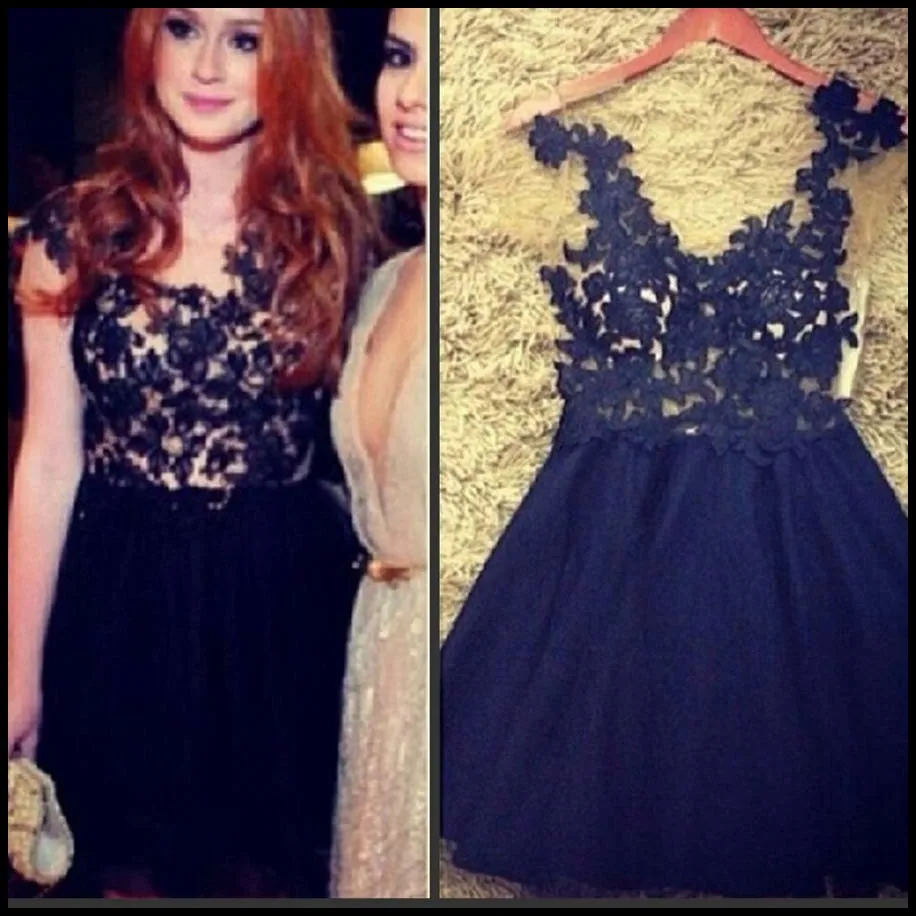 Blue Lace Cocktail Dress