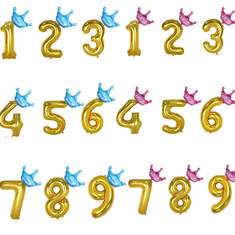 

40 inch Gold Number digital Balloon 1st 2th 3th 4th 5th 6th 7th 8th 9th 1 2 3 4 5 6 7 8 9 Years old boy girl Birthday Decoration