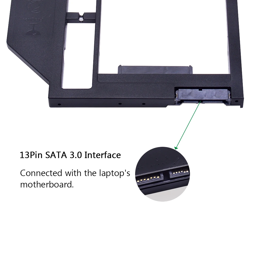 CHIPAL высококачественный пластиковый 2 й HDD Caddy 9 5 мм 22Pin SATA до 13Pin для &quotSSD чехол