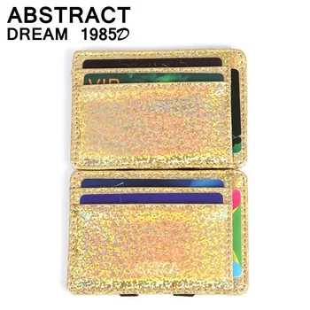 

women wallet 2019 new Classic Korean Brand laser phantom women's casual leather purse business Card ID Holders Ladies magic bag