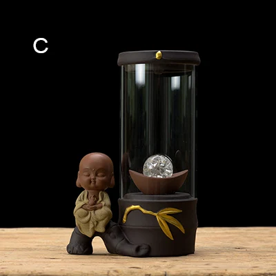 C PINNY Little Monk обратная керамическая курильница для ладана художественный светильник полый ладан горелка красивые украшения дома керамические изделия - Цвет: C